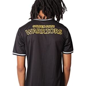 Ultra Game NBA Golden State Warriors Mens Jersey V-Neck Mesh Short Sleeve Tee Shirt, Black, Large