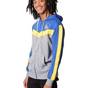 Ultra Game NBA Golden State Warriors Mens Soft Fleece Full Zip Jacket Hoodie, Team Color, Medium