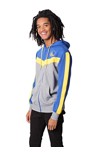 Ultra Game NBA Golden State Warriors Mens Soft Fleece Full Zip Jacket Hoodie, Team Color, Medium