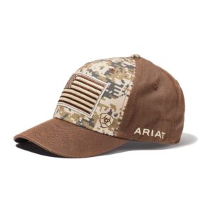 ariat men's patriot fabric back cap, brown, one size