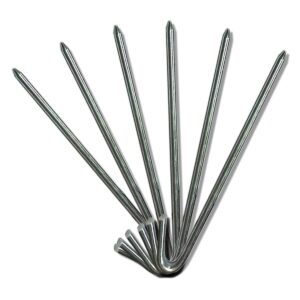 Moose Supply Steel Tent Stakes Heavy Duty Ground Stake, Metal Stakes to Anchor Commercial Inflatables, Outdoor Camping Canopy, Fence, Garden Tent Accessories, 1/2" Diameter x 12" Length, 10 Pack