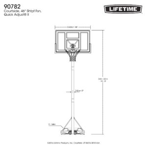 Fusion Courtside Portable Basketball System, 46 Inch Backboard