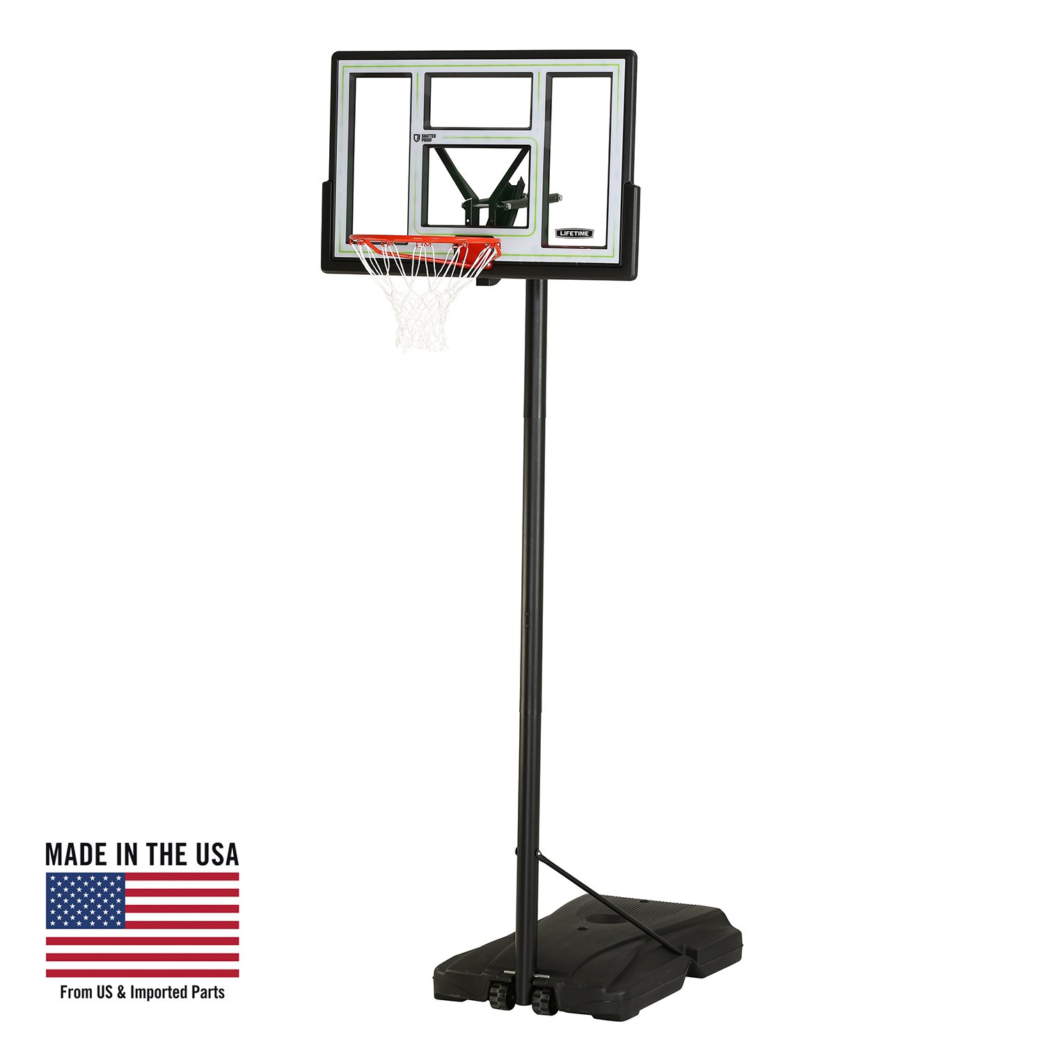 Fusion Courtside Portable Basketball System, 46 Inch Backboard