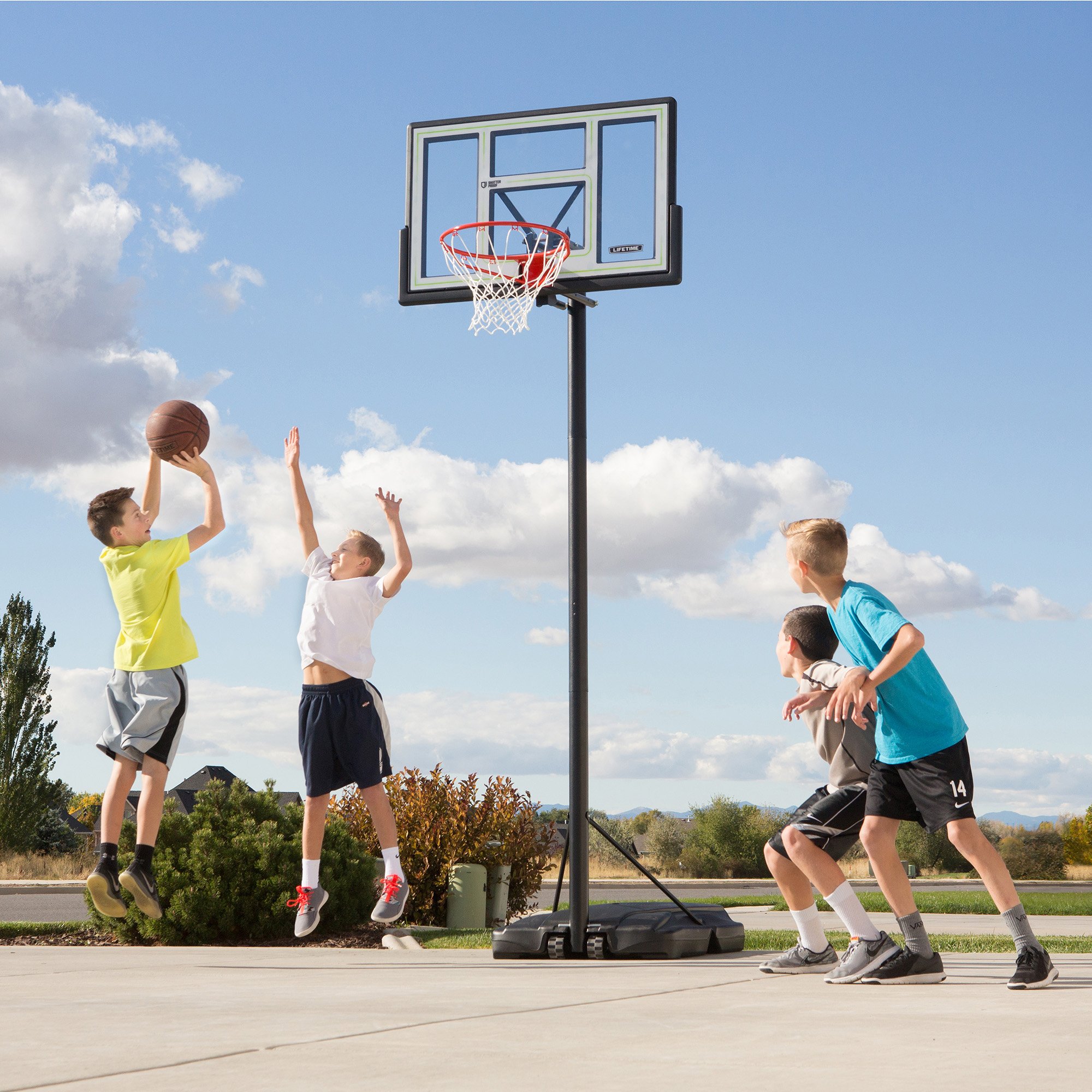 Fusion Courtside Portable Basketball System, 46 Inch Backboard