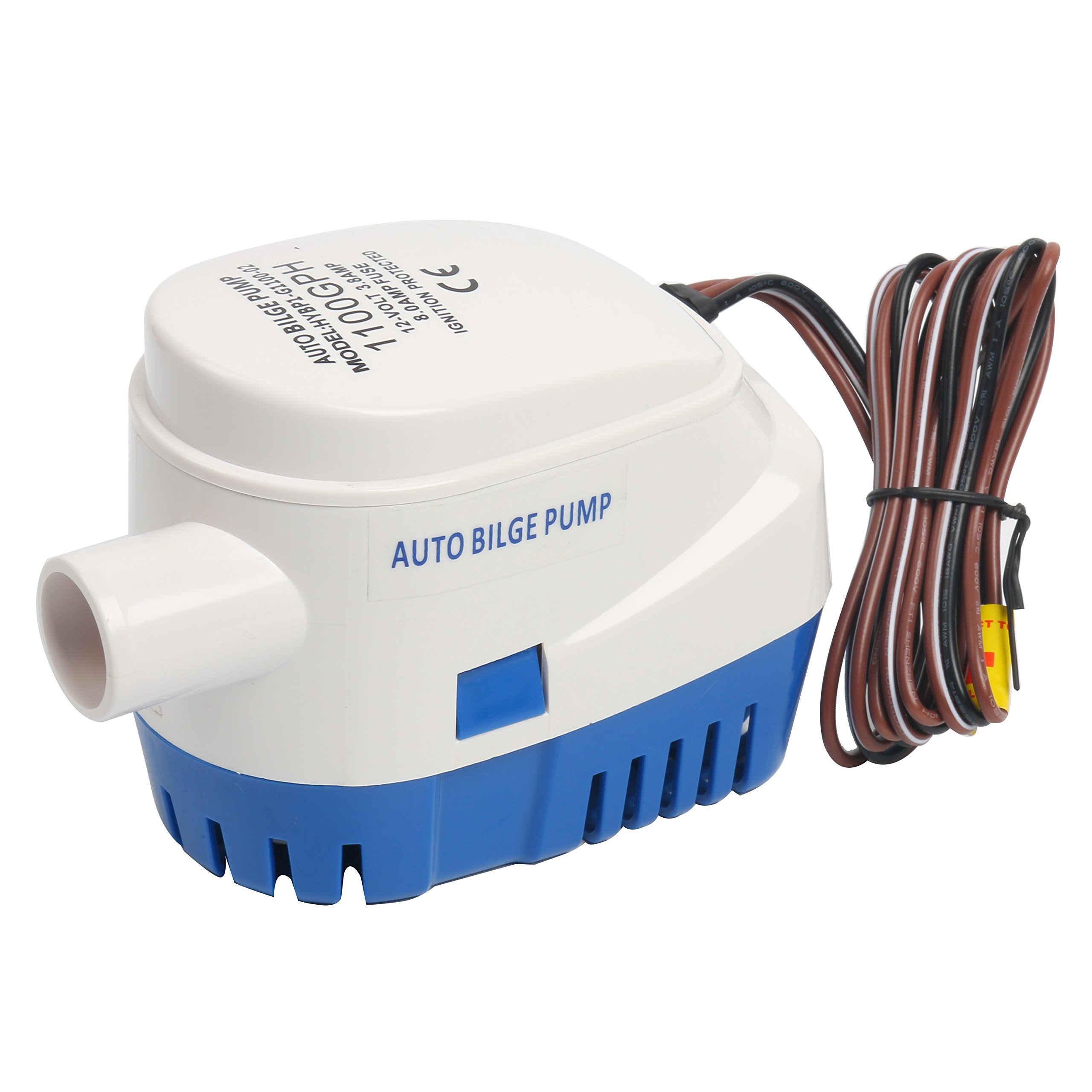 Amarine Made Bilge Pump for Boat Automatic Submersible 12V 1100GPH Bilge Water Pump with Float Switch