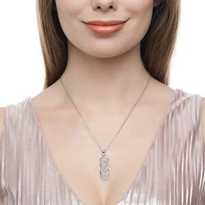 APOTIE Celtic Infinity Necklace for Women - 925 Sterling Silver CZ Infinite Pendant Eternal Jewelry Gifts for Girlfriend Wife (Silver)