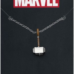 Marvel Comics Thor Hammer Unisex Adult Silver Plated Pendant Necklace. Official Licensed Jewelry, One Size.(THORHAMPNK01B)