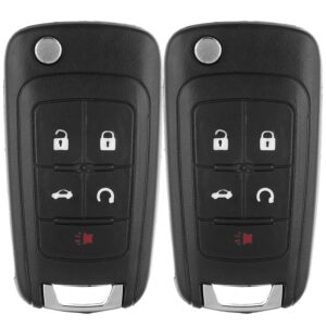 scitoo 2pcs 5 buttons flip key fob shell replacement remote key fob case 2010-2017 for chevrolet camaro for buick regal for gmc terrain fcc oht01060512