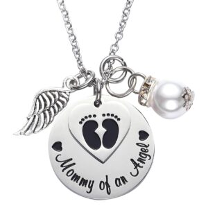 lparkin miscarriage gifts for mothers memorial necklace for mommy of an angel sympathy wing gift