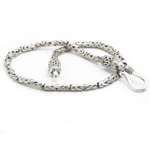 blusilver 925 sterling silver bizantine chain bracelet handmade in bali 2.0 mm (7.0 inches)