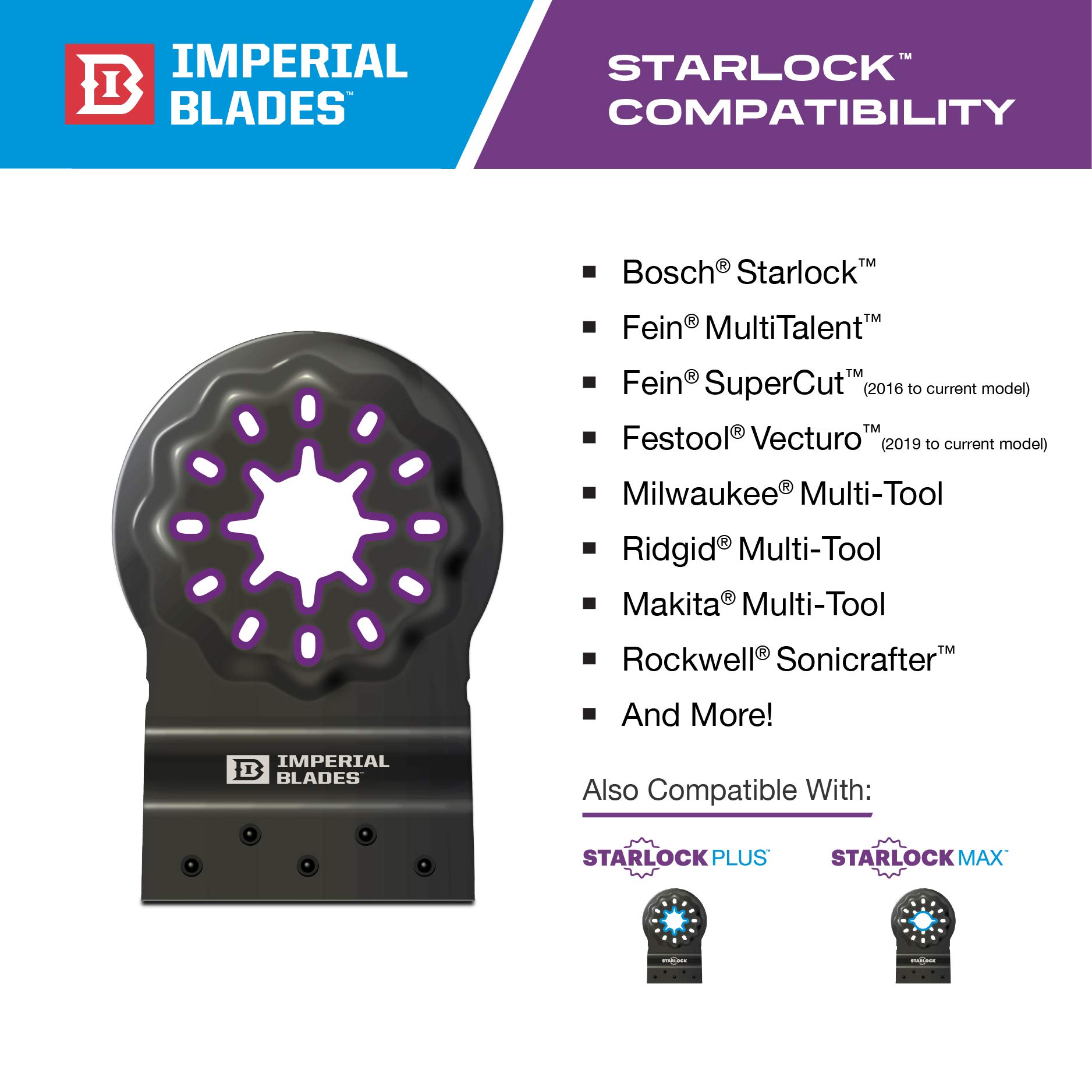 Starlock™ 1-3/8" Soft Material Oscillating Multi-Tool Flexible Scraper, 1PC (Fits: Bosch and Fein. Also fits non-Starlock multi-tools: Milwaukee, Ridgid, Makita, Rockwell and more), One Size