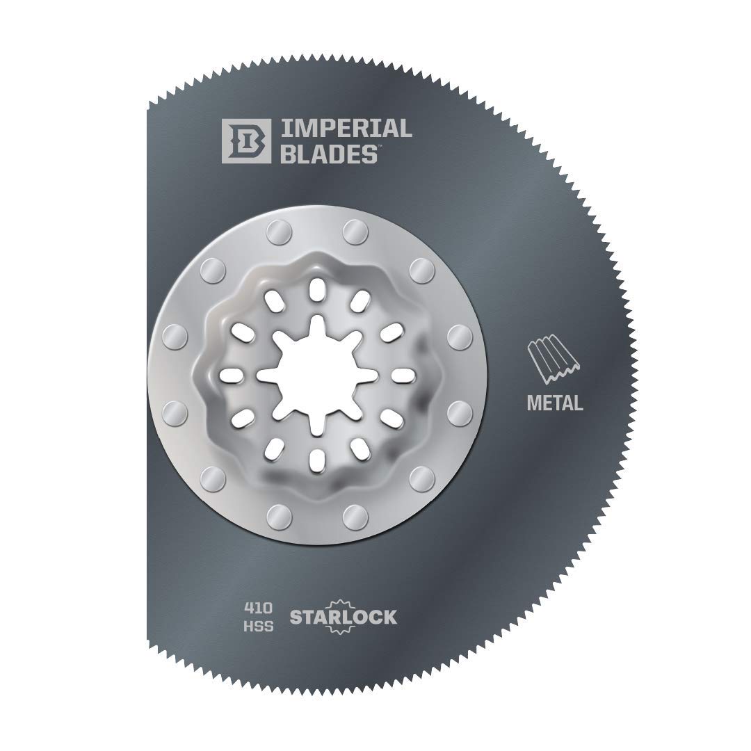 Imperial Blades Starlock 3-3/8" Thin Metal Segment Oscillating Multi-Tool Blade, 1PC (Fits: Bosch and Fein. Also fits non-Starlock multi-tools: Milwaukee, Ridgid, Makita, Rockwell and more), One Size (IBSL410-1)