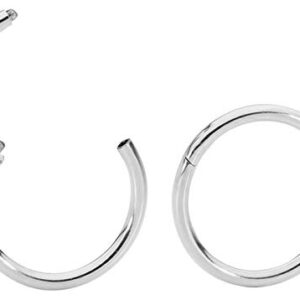 365 SLEEPERS 2PCS 18G 6mm - 13mm Surgical Steel 18G Hinged Hoop Segment Septum Cartilage Helix Tragus Nose Ring Unisex Sleeper Earrings