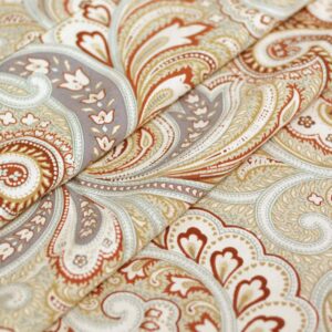 Softta Luxury Paisley Pattern 100% Cotton Deep Pocket 4Pc Bed Sheet Set 800 Thread Count King Size,Khaki