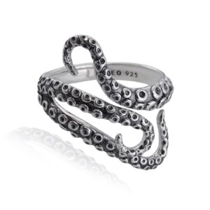 FashionJunkie4Life Sterling Silver Octopus Tentacles Wrap Ring, Sizes 6-10 (6)