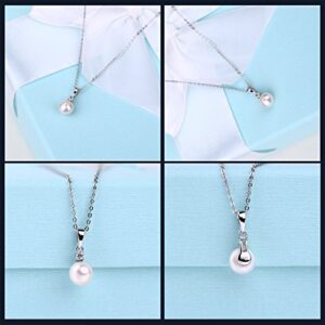 JO WISDOM 925 Sterling Silver Freshwater Cultured Pearl Pendant Necklace Jewelry for Women