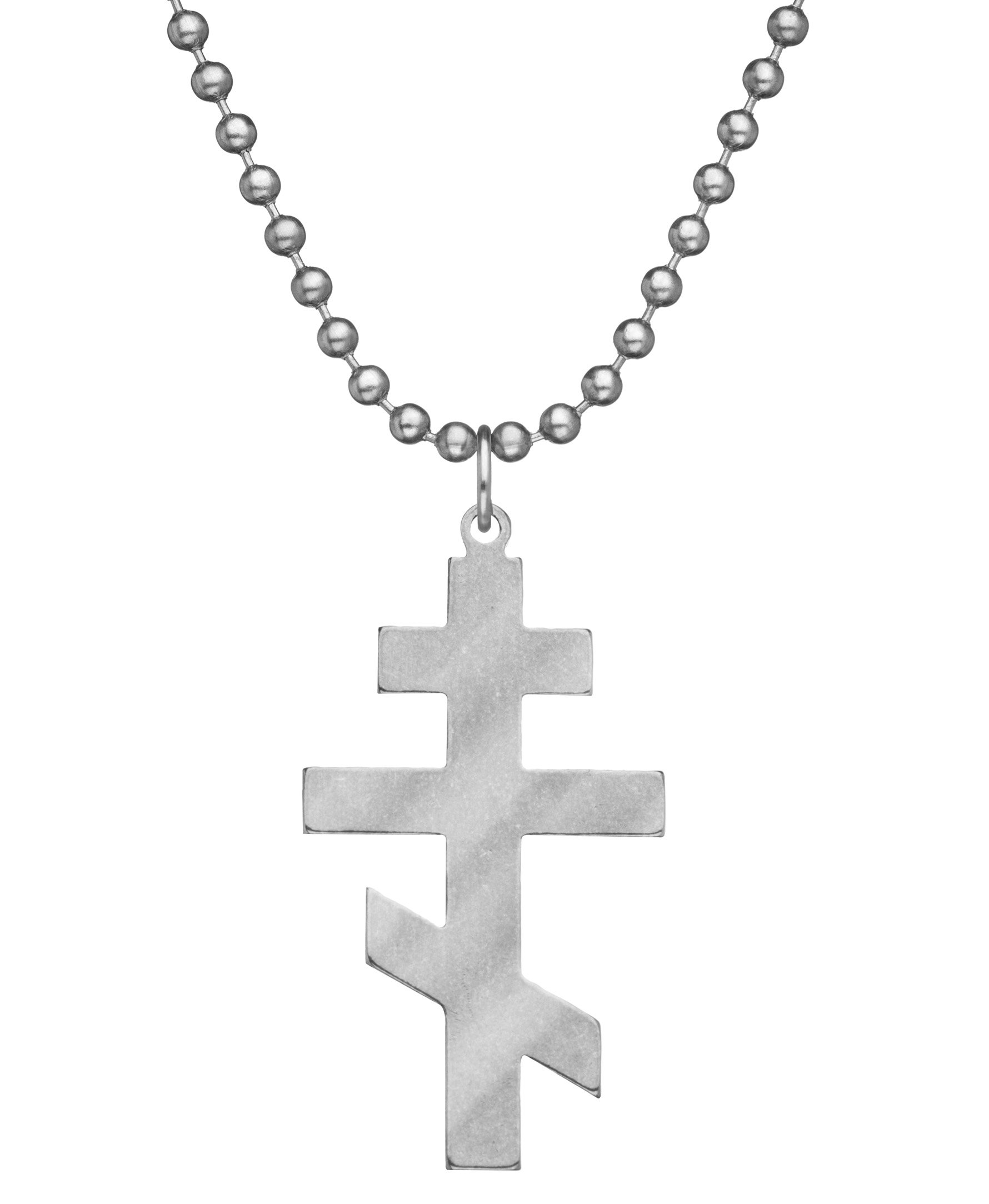 GI JEWELRY® Orthodox Cross for Men and Women with Stainless Steel Beaded Dog Tag Chain and Pendant - Genuine U.S. Military Issue