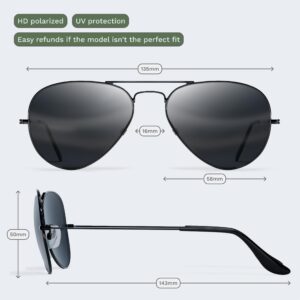 livho Sunglasses for Men Women Aviator Polarized Metal Mirror UV 400 Lens Protection