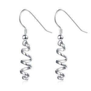 925 sterling silver cute exquisite dangle earrings curve twist shape spiral dangle stud earrings for women birthday gift