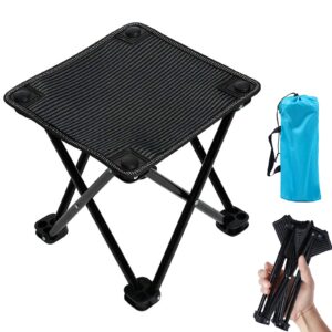 XinChangShangMao Mini Chair Folding Camping Stool Outdoor Portable Stools Lightweight with Carry Bag, Support 220 lbs, Black