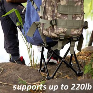 XinChangShangMao Mini Chair Folding Camping Stool Outdoor Portable Stools Lightweight with Carry Bag, Support 220 lbs, Black