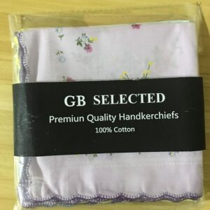 GB Women's 100% Cotton Handkerchiefs Assorted with Wavy Edge and Print Floral 12 Pieces