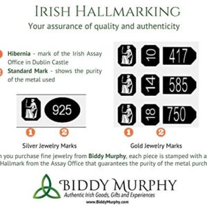 Biddy Murphy, Traditional Irish Trinity Knot Earrings for Women, 925 Sterling Silver Stud, Classic Celtic Jewelry Made in Ireland by Artisan Jewelers, 3/8" Inch