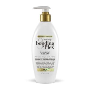 ogx restoring + bonding plex salon technology bonding cream leave-in treatment, 6 ounce, 177 fl oz.