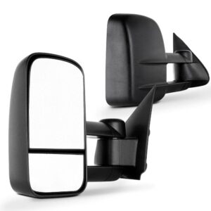 SCITOO Towing Mirrors fit 1997-2003 for Ford for F-150 1997-1999 for Ford for F250 Standard Extended Cab (Not fit 4 Doors Crew Cab Models) Black Power Adjusted Pair Set Mirrors