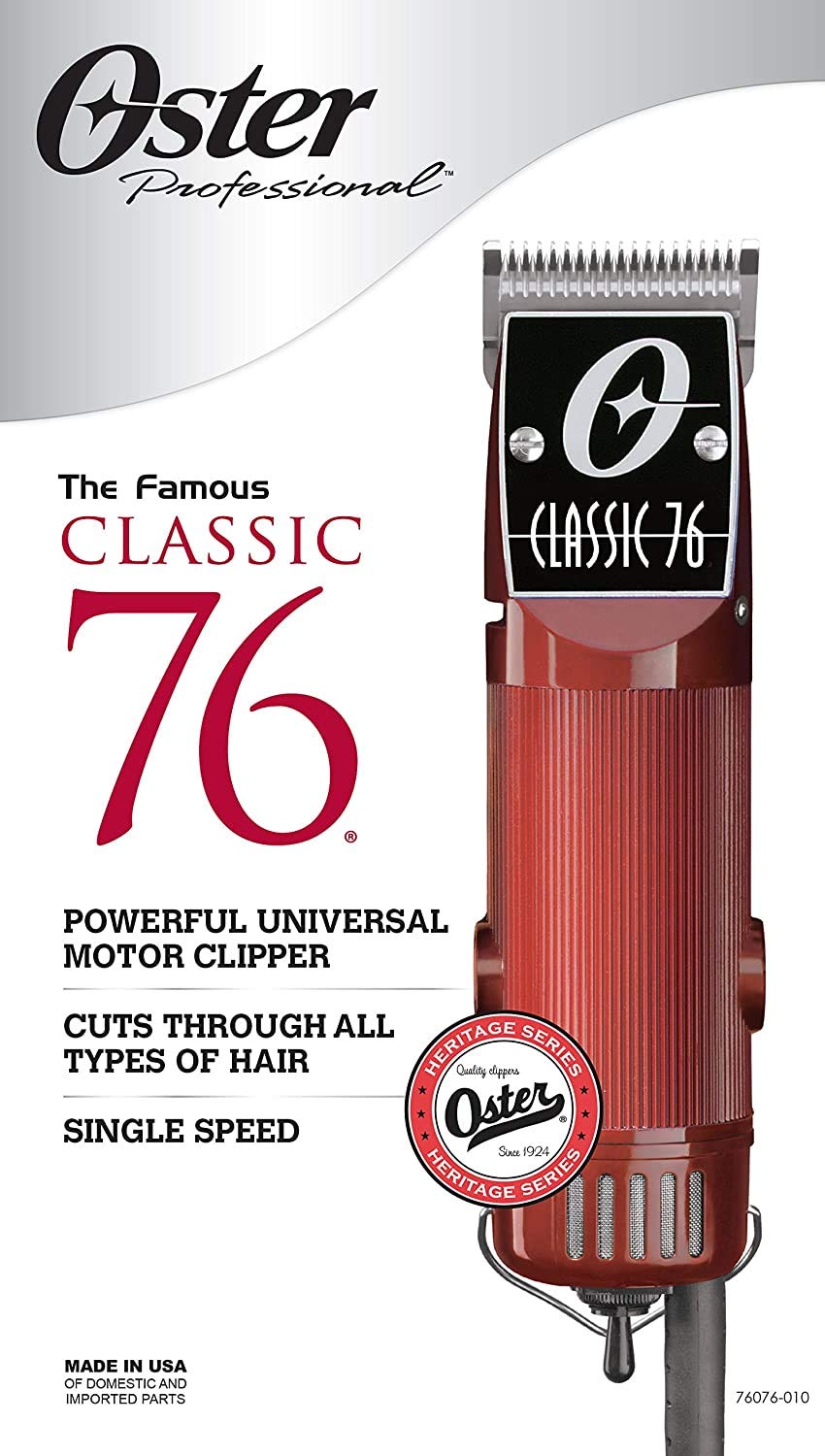 Oster Limited Edition Classic 76 with 2 blades & 10 Piece Professional Comb Set, burgundy and black for Unisex Adult