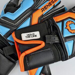 Renegade GK Talon Cyclone 2 Goalie Gloves with Pro-Tek Fingersaves | 4mm Hyper Grip & Duratek | Black, Orange, Blue Soccer Goalkeeper Gloves (Size 5, Kids, Boys, Girls, Roll Cut, Lvl 3)