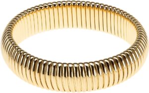 janis by janis savitt single cobra bracelet - high polished yellow gold 1/2 inch wide flexible bangle cuff made in usa