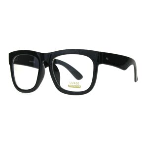 PASTL Black Oversized Square Glasses Thick Horn Rim Clear Lens Frame