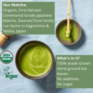 KENKO Matcha Green Tea Powder [USDA Organic] Ceremonial Grade, Authentic, First Harvest, Quality Japanese Matcha for Better Health & Energy. 50 Servings in a 100g [3.5oz] Bag