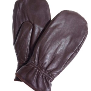 Pratt and Hart Alps Women’s Leather Mittens with Hi-Loft Sherpa (Polyester) Lining Size L Black