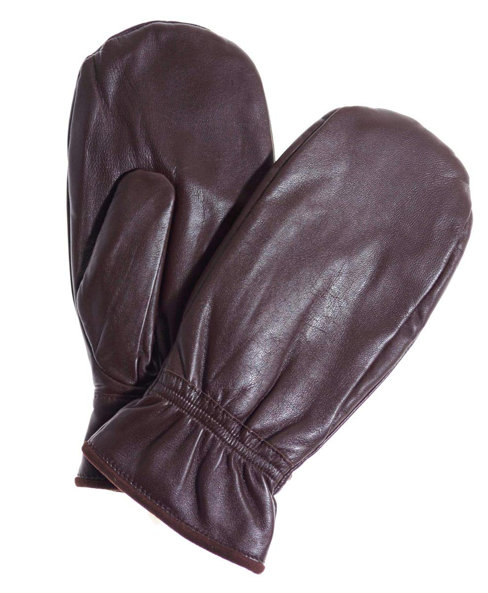 Pratt and Hart Alps Women’s Leather Mittens with Hi-Loft Sherpa (Polyester) Lining Size L Black