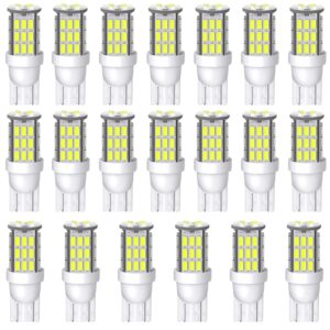 aoicanki 20pcs super bright rv trailer t10 921 194 42-smd 12v car backup reverse led lights bulbs light width lamp xenon white