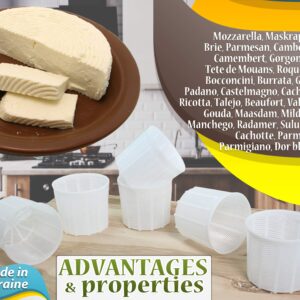 PetriStor 6 Pcs Soft Cheese Mold for Cheese Making 1.85QT - Cheese Making Mold - Cream Cheese Form Mold - Homemade Cheese Making Supplies - Molde Para Queso Fresco Casero - Feta Cheese Making Basket