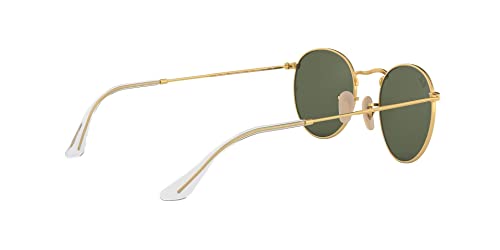 Ray-Ban RB3447N Round Flat Lens Sunglasses, Gold/G-15 Green, 53 mm