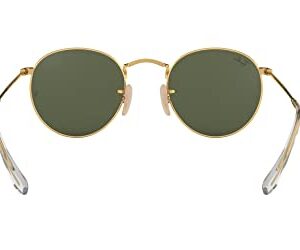 Ray-Ban RB3447N Round Flat Lens Sunglasses, Gold/G-15 Green, 53 mm