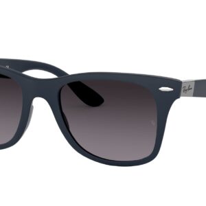 Ray-Ban RB4195 Wayfarer Liteforce Square Sunglasses, Matte Blue/Light Grey Gradient Dark Grey, 52 mm