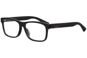 gucci rectangular eyeglasses gg0176oa 001 black 56mm 0176