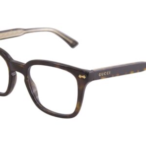 Gucci 0184O 002 Havana Plastic Square Eyeglasses 50mm