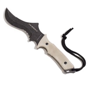 S.R.T. S18 Premium Fixed Blade Knife | Stainless Steel 6.5” Curved Blade with Heavy-Duty 600D Polyester Sheath | Perfect for Tactical Defense, Hunting, Camping, and Survival