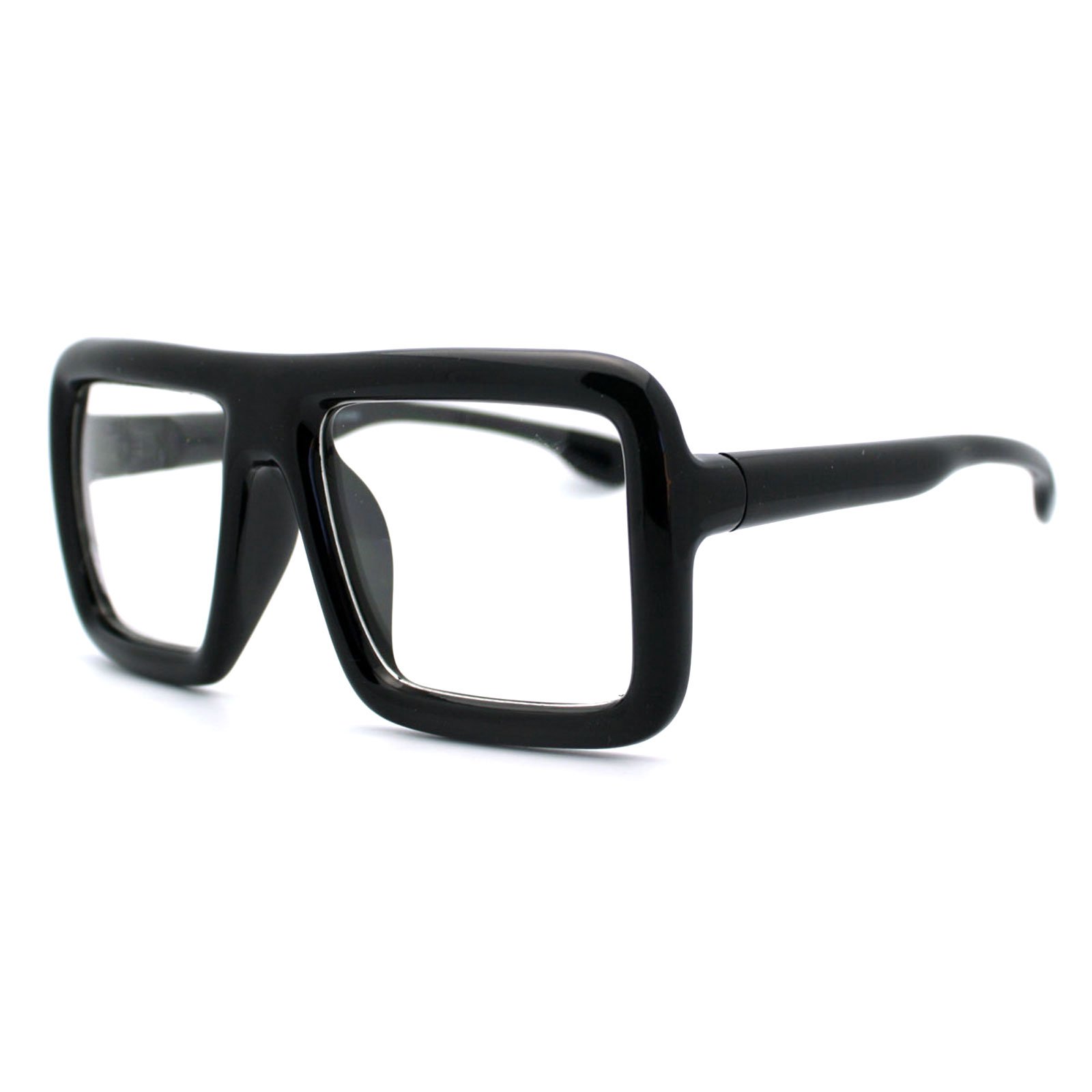 PASTL Thick Square Glasses Clear Lens Eyeglasses Frame Super Oversized Fashion Black