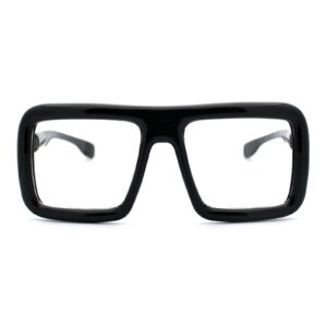 PASTL Thick Square Glasses Clear Lens Eyeglasses Frame Super Oversized Fashion Black