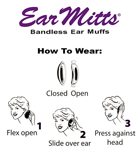 EAR MITTS 2 Pack Bundle Fleece Bandless Winter Ear Muffs, Black & Gray, Regular