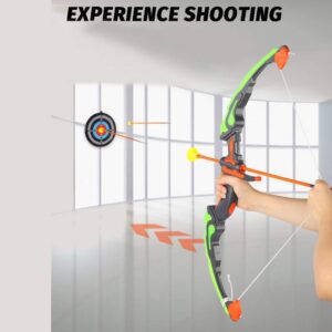 KiiToys Bow & Arrow Toy Set for Kids, Archery Bow 32" Long, Suction Arrow 22", Pretend Play, Soft Power Safe Children Game Set,Silver,Kii-Archery-K35881C