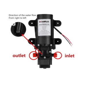 Camplux 12V DC Water Pump, 1.2GPM Diaphragm Pump for Caravan RV Marine Fishing Boat