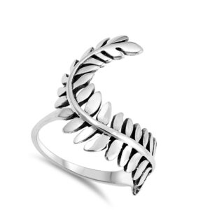 Leaf Fern Plant Vine Simple Nature Ring New .925 Sterling Silver Band Size 9